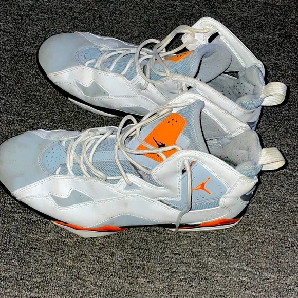 Jordan true flight white orange grey